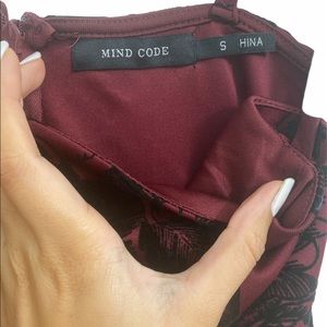 Red with black roses dress. Size Small